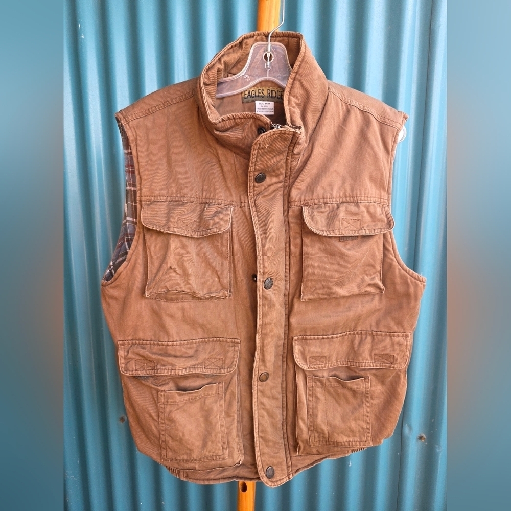 Men's Eagles Ridge Brown Puffer Vest Size M